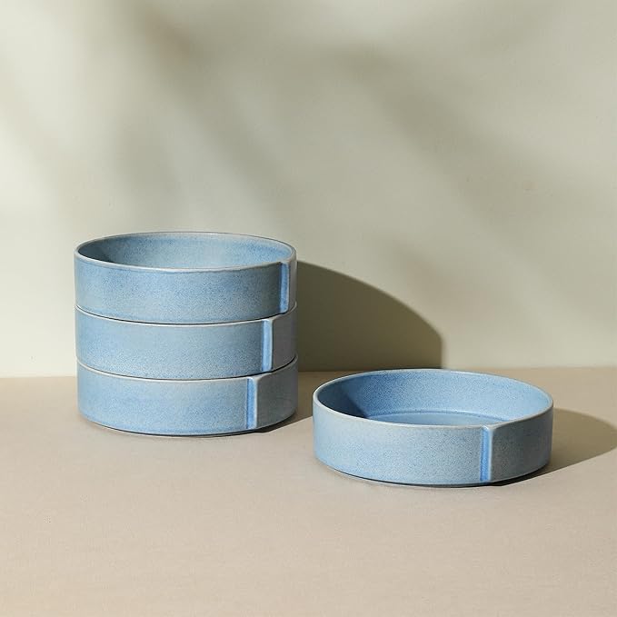 Stone Lain Bao 4-Piece Pasta Bowl Set Stoneware, Blue