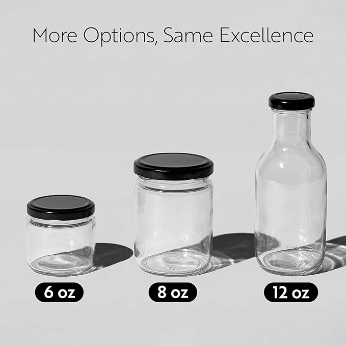 Restaurantware 100 Pack Of Glass Jars, 6 Oz Durable Glass Jars With Lids, Small Mason Jar For Food Reusable Hot And Cold Friendly, For Restaurants And Kitchens, Clear Storage Jar