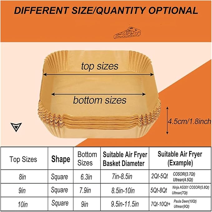 Large Air Fryer Disposable Paper Liners Nonstick 23cm Oven Airfryer Parchment Baking Paper ，Compatible For Ninja，Compatible For COSORI ，Grill Cooking Basket(16cm round,100 Pcs)