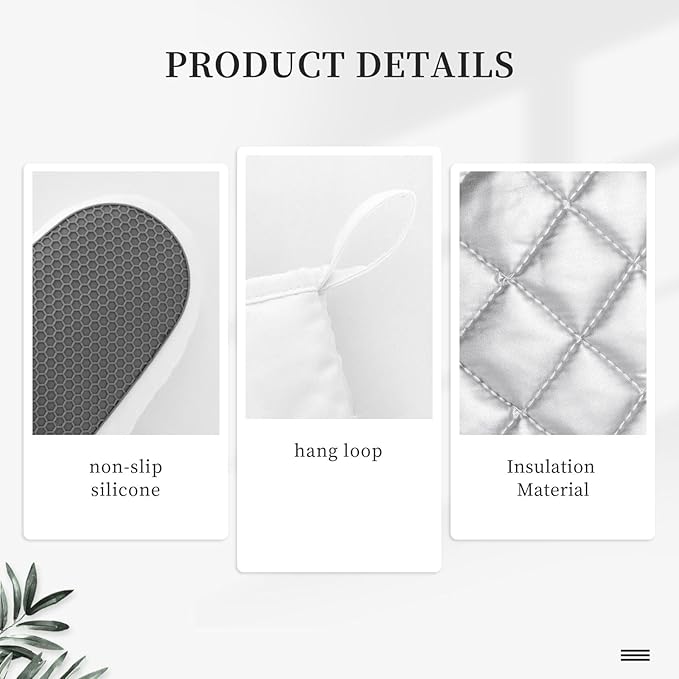 Mushrooms Oven Mitts and Pot Holders Sets Silicone Forest Plants Wild Berries Herbs Ferns Kitchen Oven Mitts Hot Pads Heat Resistant Potholders Kitchen Mitts Set for Baking BBQ Cooking