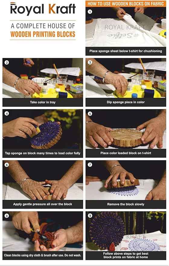 Royal Kraft Assorted Wooden Block Printing Stamps (Set of 50) Bulk01_50