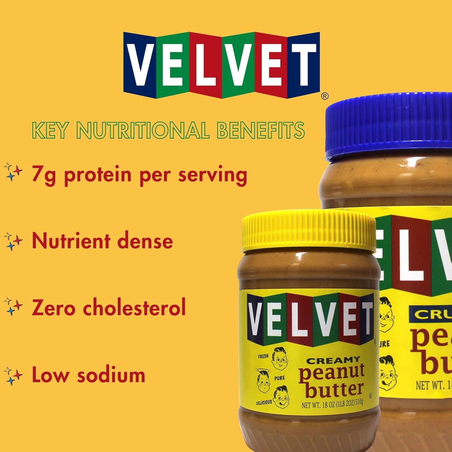 Velvet Peanut Butter, Creamy – Detroit’s Classic Since 1937, Smooth & Nostalgic Spread with “Fresh, Pure, Delicious” Label, Made in the USA, Gluten-Free, Perfect for Sandwiches, Baking & Snacking (18 Ounce Jar)
