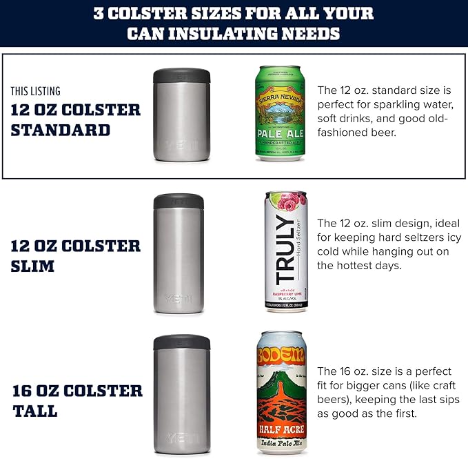 YETI Rambler 12 oz. Colster Can Insulator for Standard Size Cans, Stainless (NO CAN INSERT)