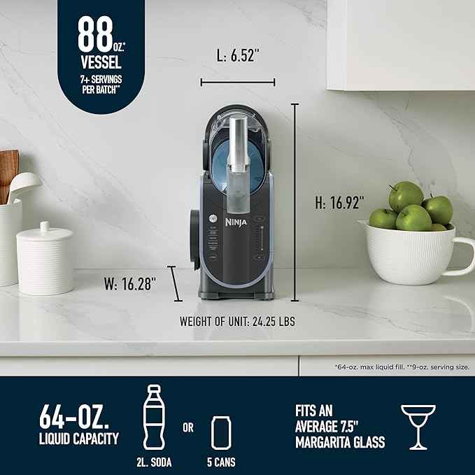 Ninja SLUSHi Professional Frozen Drink Maker with RapidChill Technology, 88 oz. Frozen Drink & Slushie Machine, 5 Preset Programs, Frozen Margaritas, Frappés, and More, Orange Mango, FS301OR
