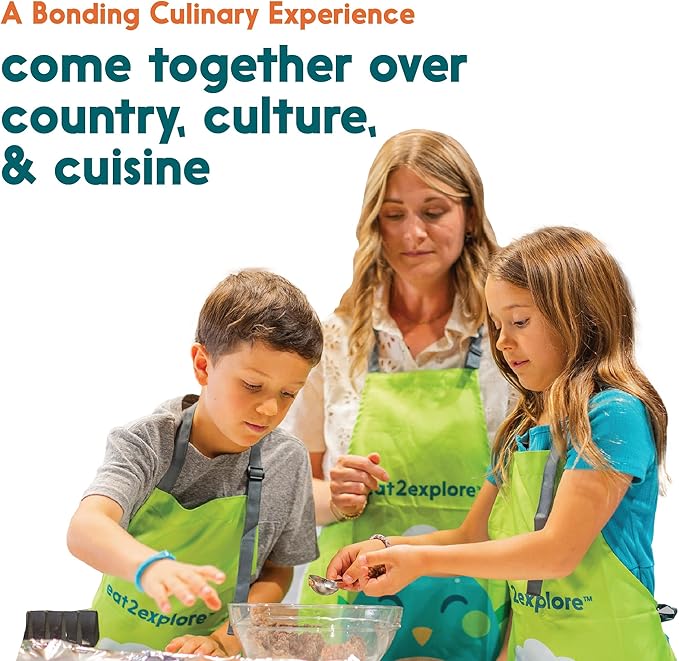 eat2explore Cooking Kits for Kids 14 Pcs – Interactive & Educational Kids Cooking Sets Real for Ages 5 and Up,3 Recipe Cards & Global Ingredients – Perfect for Families and Homeschooling (Ethiopia)