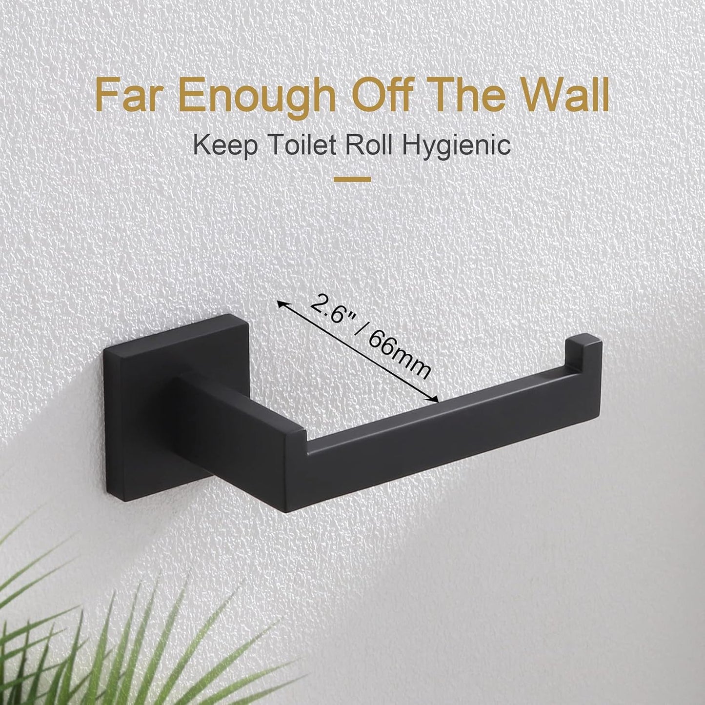KOKOSIRI Black Toilet Paper Holders Bathroom Toilet Paper Roll Holder SUS304 Stainless Steel Contemporary Wall Mounted, 2 Pack, B2003BK-P2