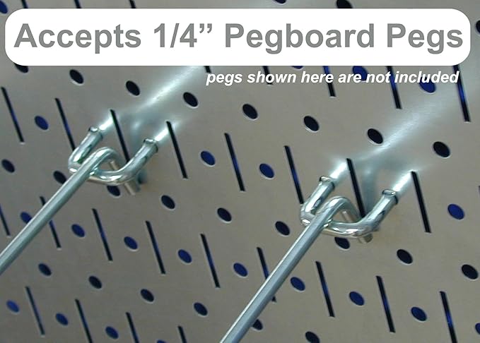 Wall Control Kitchen Pegboard Organizer Pots and Pans Storage Rack Organization Kit with Blue Pegboard and Blue Accessories