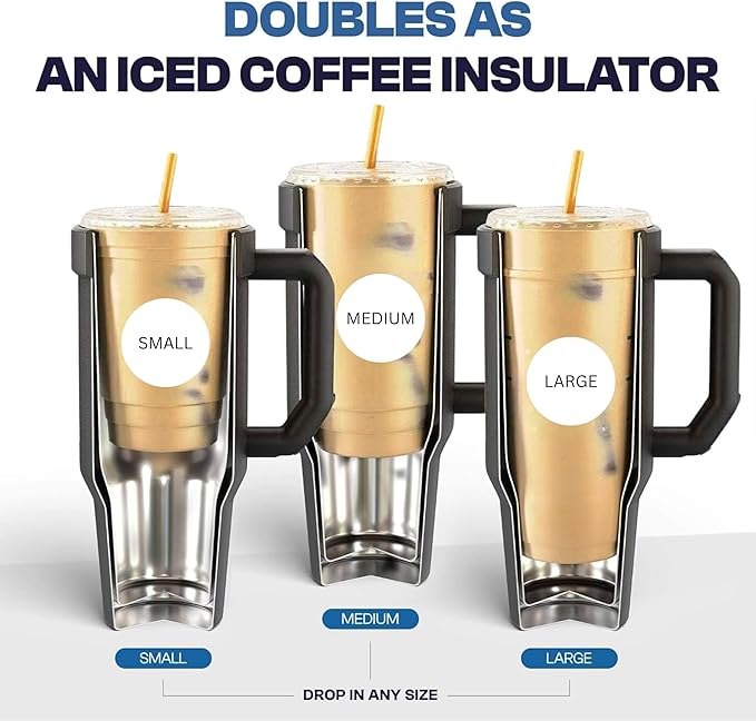 Frost Buddy Thicc Buddy - 40 oz Stainless Steel Vacuum Insulated Tumbler with Lid and Straw for Water - Travel Mug Cupholder Friendly - Gifts for Women Men Him Her (Dark Night)
