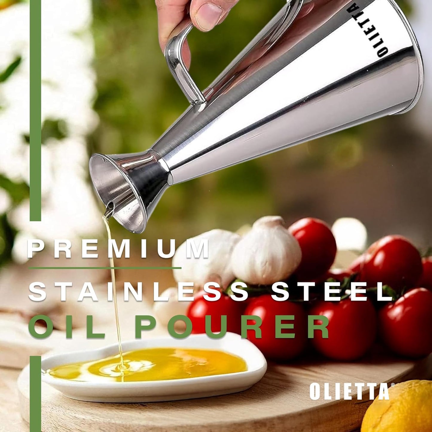 Olive Oil Dispenser Bottle Copper Stainless Steel Non Drip Leak Proof No Mess Vinegar Pourer & Kitchen Drizzler 17 oz 500ML 0.5 Litre Great for Pouring & Drizzling Easy to Clean & Leakproof