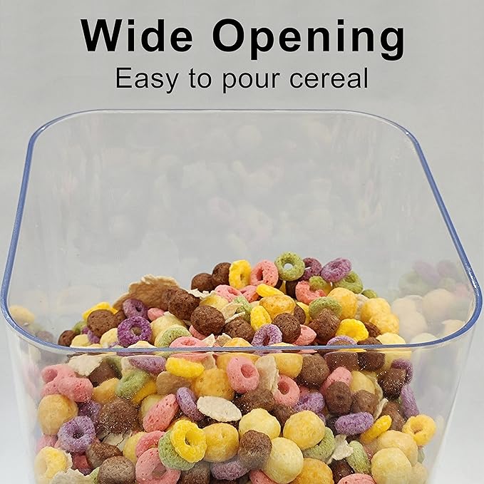 Cereal Dispenser Countertop, Cereal Containers Storage, 5L Organization and Storage Containers for Kitchen, Snack Dispenser for Rice, Grains, Nuts, Dry Food, Oatmeal, Pet food, White, 3Pc