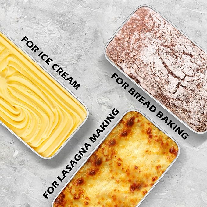 Leonyo 4 Pack Loaf Pans for Baking Bread, 9x5IN Stainless Steel Loaf Bread Pans for Homemade Meatloaf, Banana, Brownies, Lasagnas, Dishwasher Oven Safe
