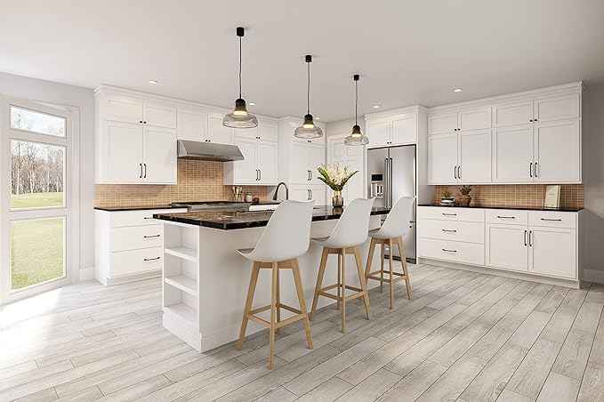 Quicklock RTA (Ready-to-Assemble) 42" Tall Wall Kitchen Cabinets - Shaker Style | 100% Hardwood | Made in America | Soft Close Hardware (Pure White, 12" D x 12" W x 42" H)