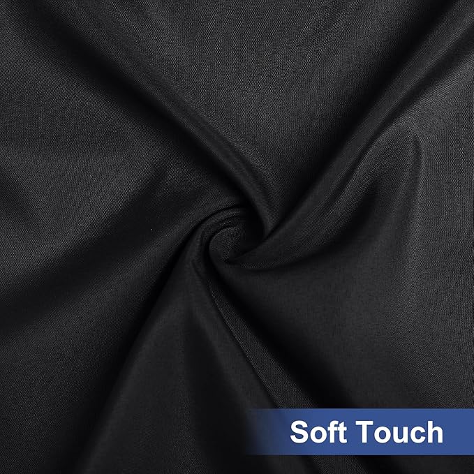 homing Rectangle Table Cloth Cover, Waterproof Polyester Elastic Fitted Tablecloth, Fits for 8 Foot Folding Tables, Washable Table Protector for Picnic, Camping, Outdoor (Black, 30" x 96")