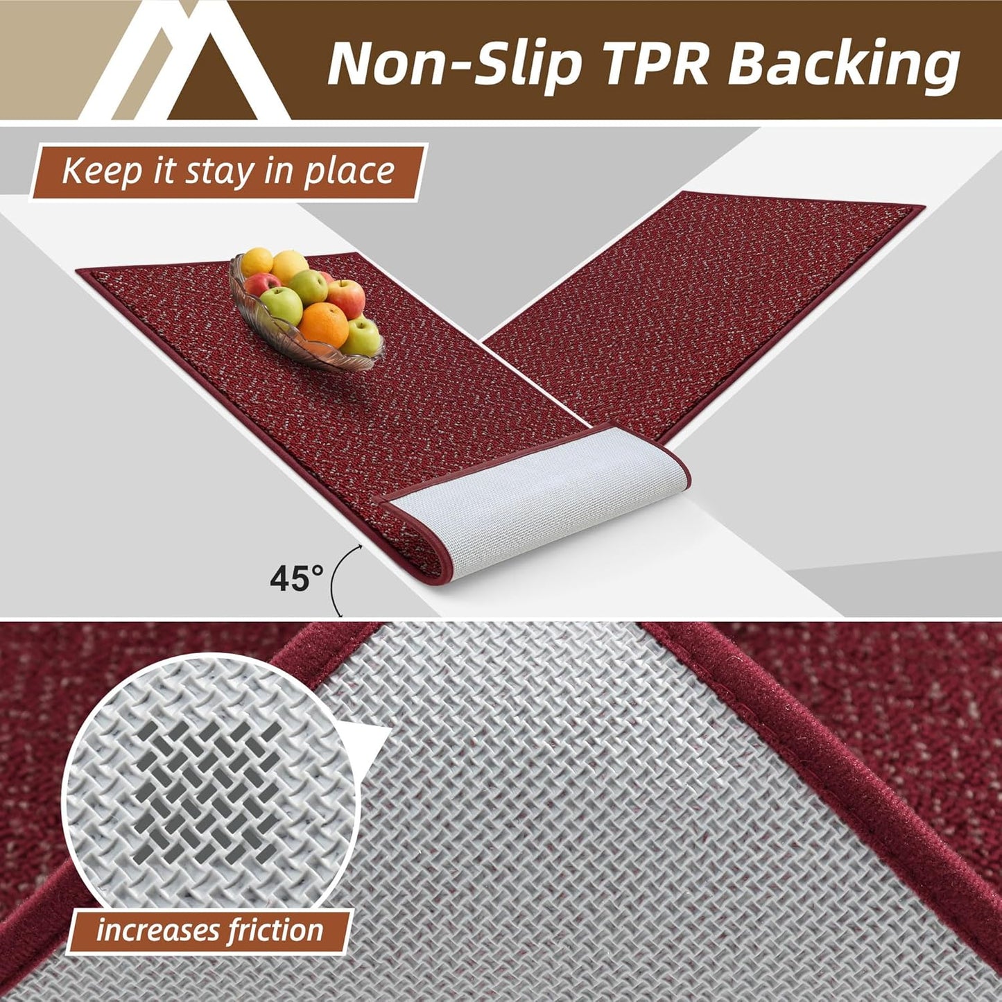COSY HOMEER-Door-Mat 32"x48" Non Slip Absorbent Entryway Rugs Dirt Trapper Doormats Washable Entrance Mats Low Pile Welcome Floor Mat for Front Back Door and Entry Mats,Red