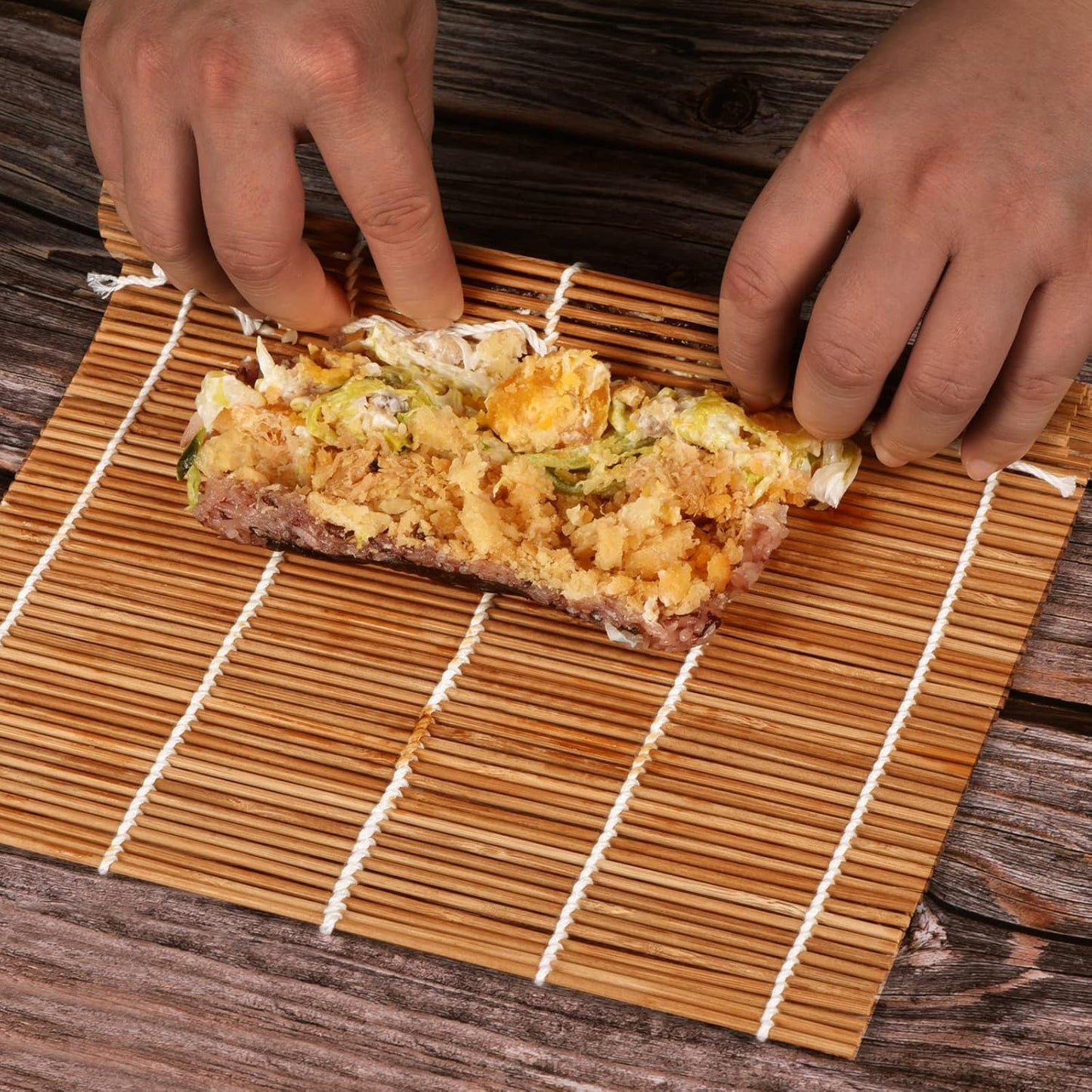 9.5"x9.5"Bamboo Sushi Rolling Mat,kimbap roller(4 PCS)