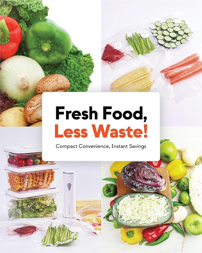 Reusable Vacuum Sealer Bags for Food – 10 Small Vacuum Bags (22x21cm/8.3x8.7in), BPA-Free, Leak-Proof, Odor-Resistant – Compatible with Vacuum Sealers