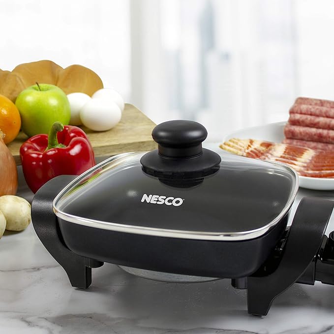 NESCO ES-08, Electric Skillet, Black, 8 inch, 800 watts