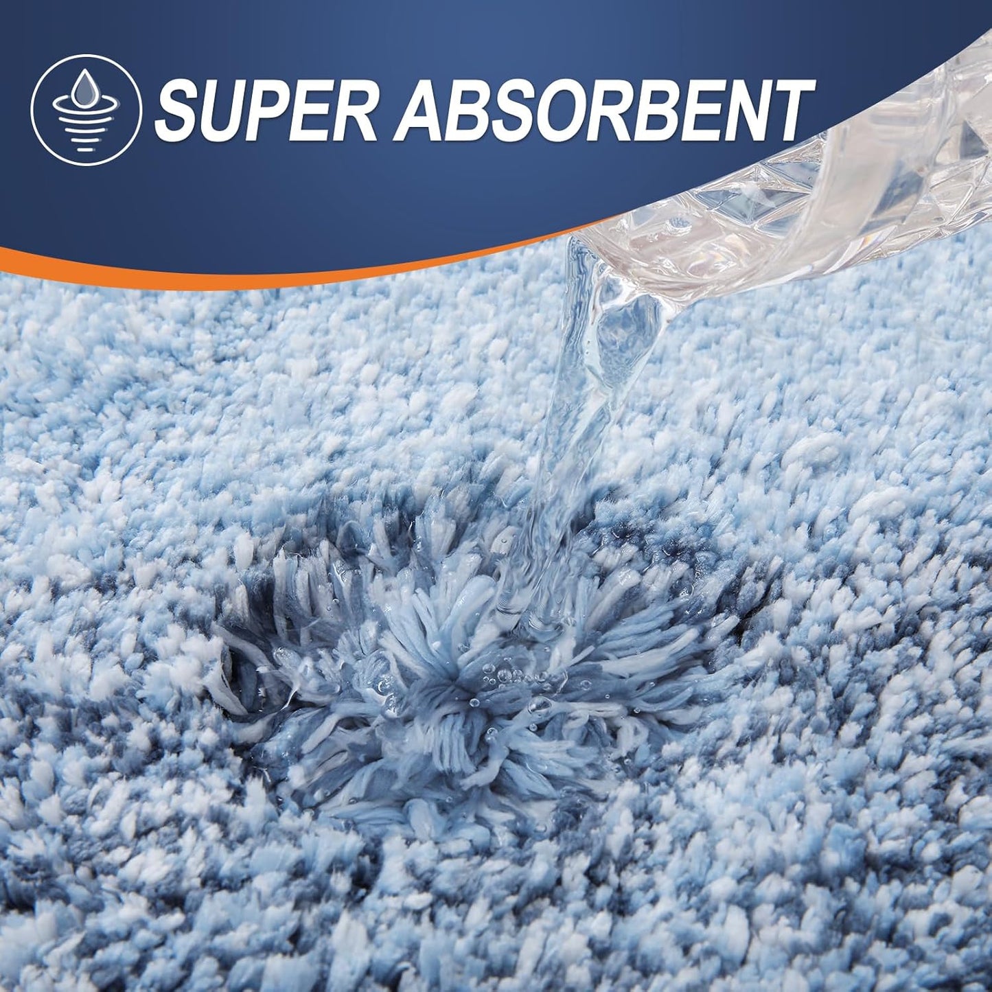 OLANLY Bathroom Rugs Mat 50x30, Extra Soft Absorbent Microfiber Bath Rugs, Rubber Backing, Quick Dry, Machine Washable Bath Mats for Bathroom Floor, Tub and Shower, Home Decor Accessories, Blue