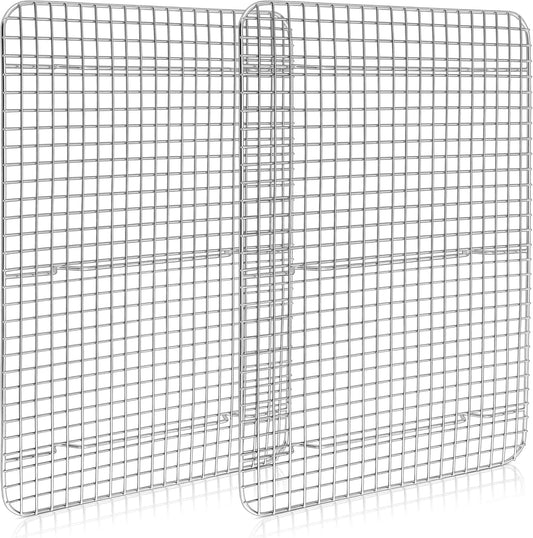 Homikit 2 Pack Cooling Racks, 15.3 x 11.3 Inch Stainless Steel Large Baking Rack Set for Roasting Grilling, Bacon Bread Pizza Cookie Oven Wire Rack Fits 16x12 Sheet Pan, Rust Free & Dishwasher Safe