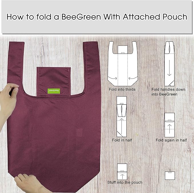 BeeGreen Grey Reusable Shopping Bags Wholesale Gray Reusable Grocery Bags Bulk Foldable-Machine Washable with Zipper Storage Pouch 20 Pieces